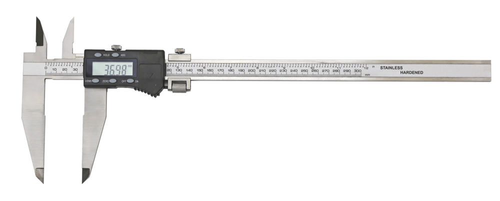 Digital-Werkstatt-Messschieber / Schieblehre mit Kreuzspitzen und Messerschnabel, HOLD-Funktion, ABS