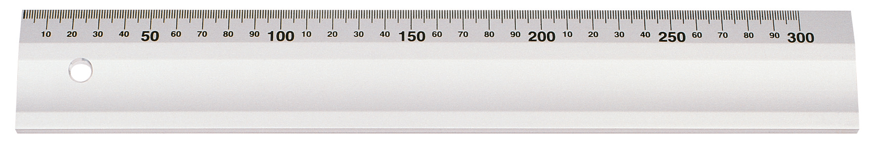 Werkstattlineale aus Aluminium, mit mm-Teilung, mit Facette, Längen: 300 - 1000 mm