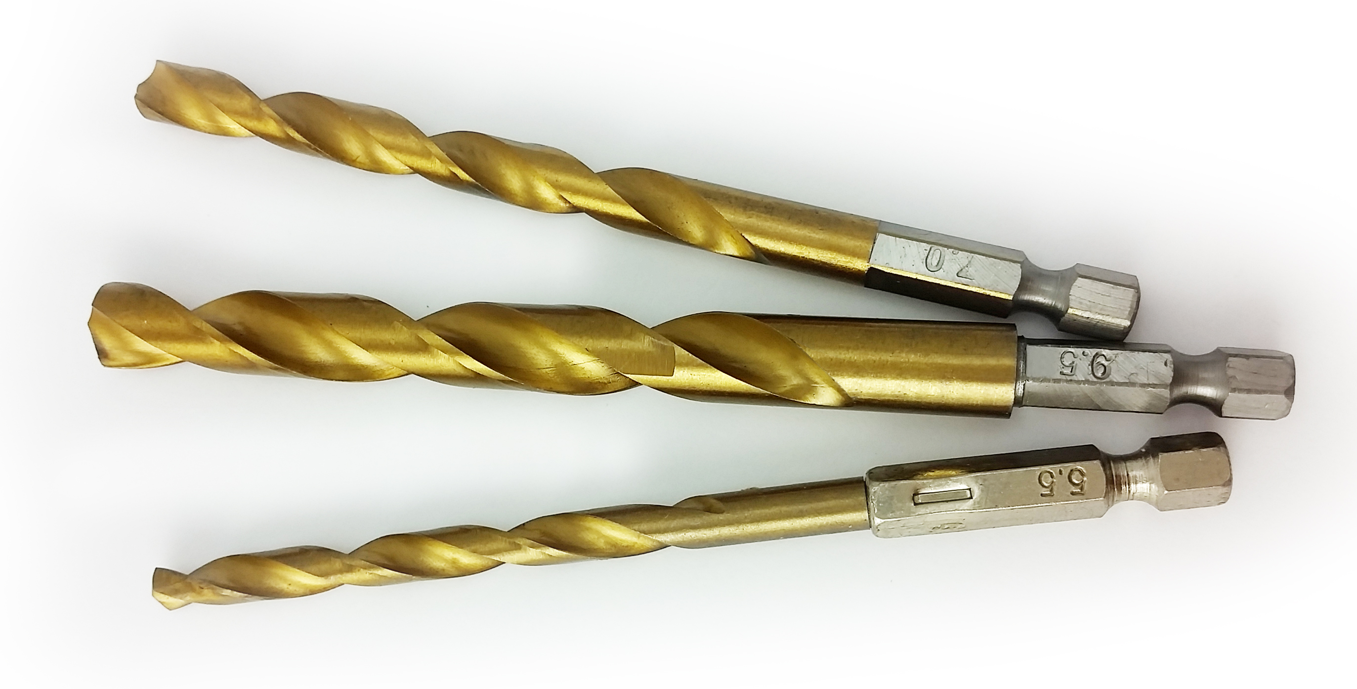 TITAN Bohrer mit Sechskantschaft HSS-TIN Spiralbohrer mit Bit-Aufnahme 1 - 10 mm