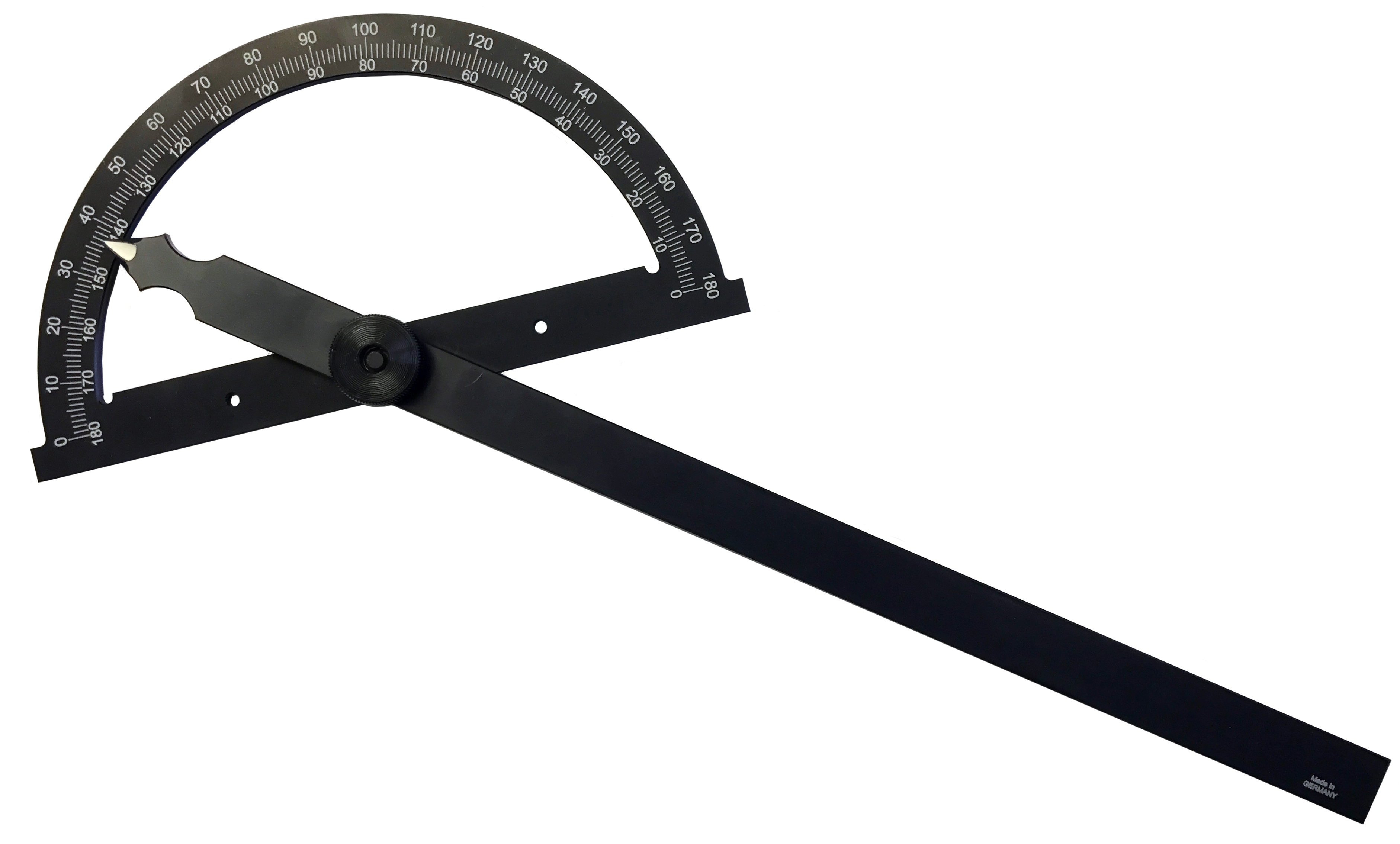 Gradmesser aus gehärtetem Aluminium, schwarz eingefärbt  (80-300 mm)