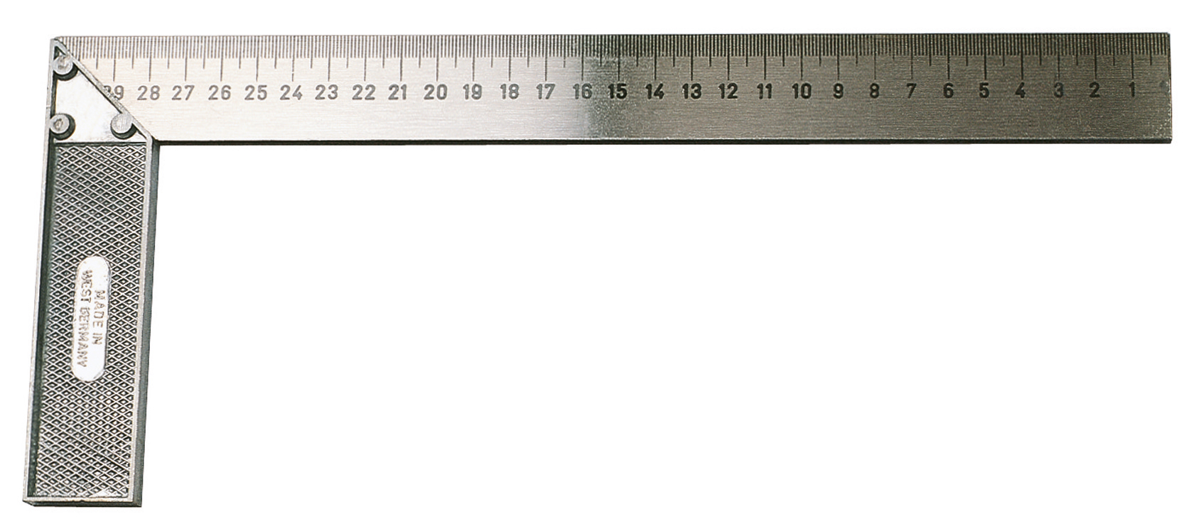 Schreinerwinkel mit Druckgussschenkel, leichte Ausführung, mm/inch Einteilung