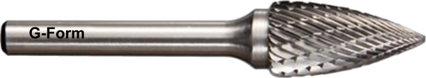 Hartmetall-Frässtifte mit 6mm Stahlschaft,5tlg in Runddose,verschiedene Füllung