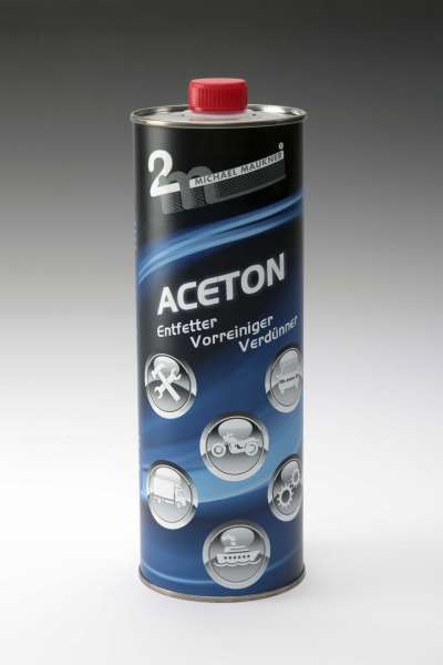 Aceton ist ein Breitbandprodukt zur effektiven Reinigung sowie Entfettung von Glas, Metallen usw.