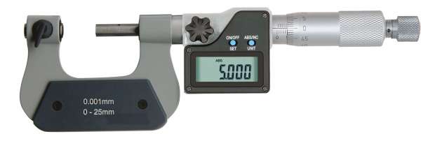 Digital-Messschr./Mikrometer mit auswechselbaren Einsätzen, Messspindel nicht drehend ø 6,5 mm