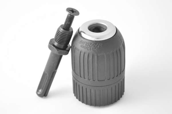Schnellspannbohrfutter mit SDS-Plus-Adapter und Schraube, Bohrfutter: 2 - 13 mm 1/2" - 20UNF