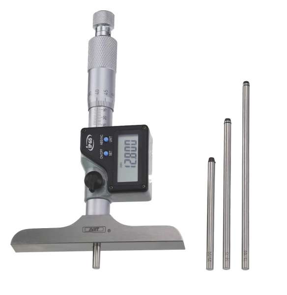 Digital-Tiefen-Messschrauben / Mikrometer mit flacher Messfläche, IP65