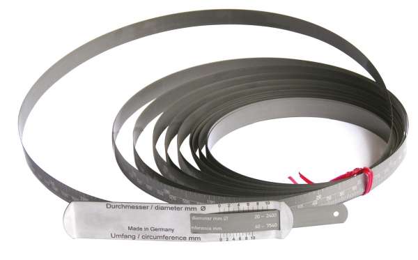 Umfangbandmaß aus rostfreiem Stahl, DIN 2768 m, für Durchmesser von 20-300 mm bis 20-3600 mm