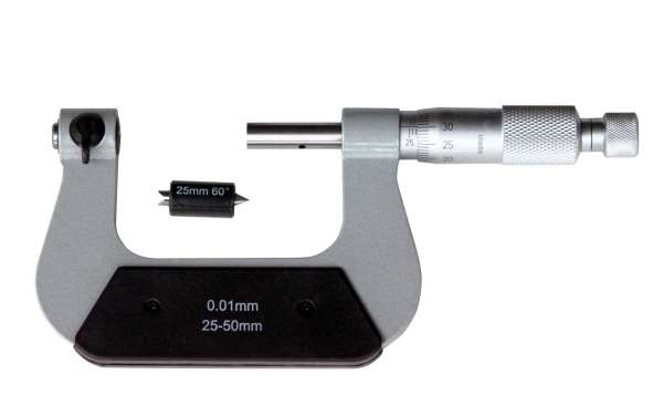Gewinde-Mikrometer ohne Einsätze, Messspindel nicht drehend ø 6,5 mm